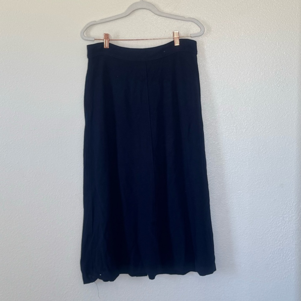 YOANA BARASCHI Navy Blue Knit Midi Skirt Sailor Anchor Gold Buttons Size M - Picture 4 of 14